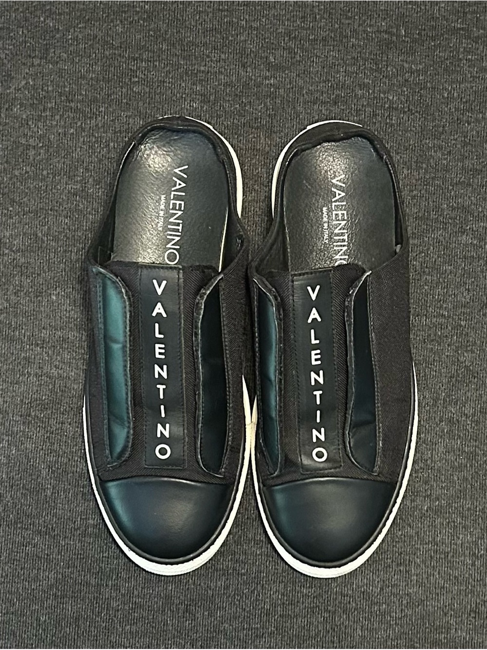 Valentino Black and White Slip On Sneakers Size 10
